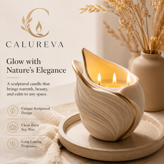 Calureva™ “Ember Petal Drift” Sculptural Candle