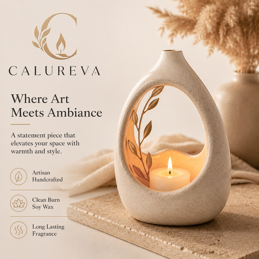 Calureva™ “Solara Veil Hollow Flame Candle”