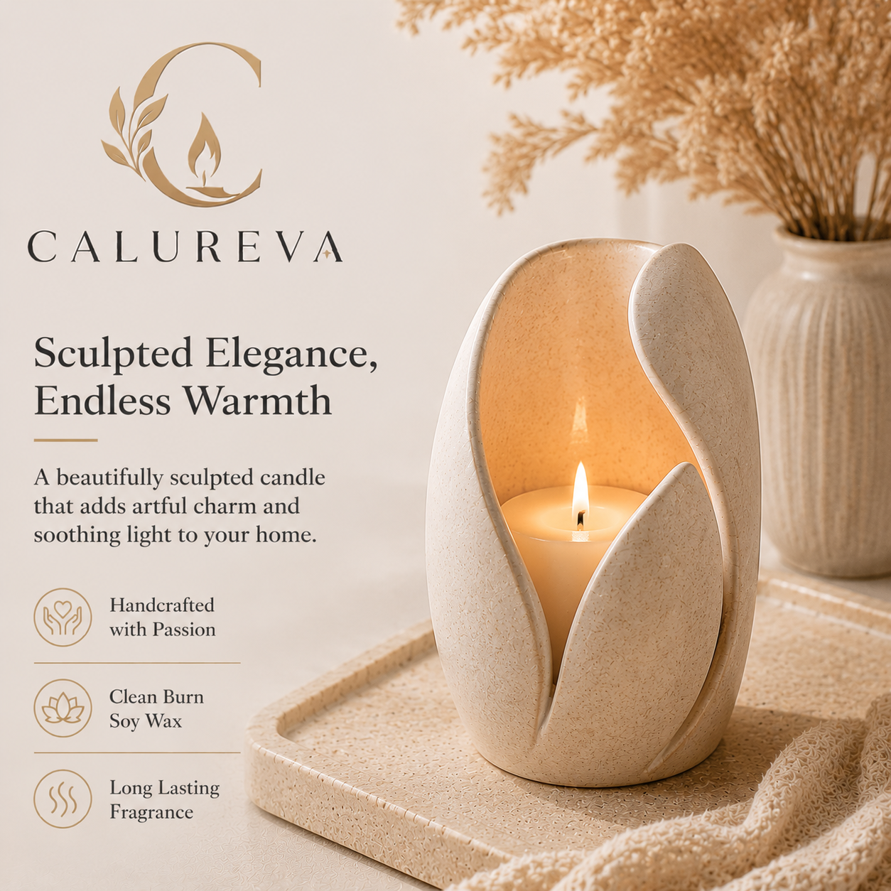 Calureva™ “Sculpted Nest Aura Candle”